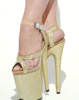 Gold Glitter Stripper Shoes | SHOW PONY Exotic Dancer Heels