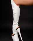 White grippy Knee Pad Boot Sleeve for Dancers