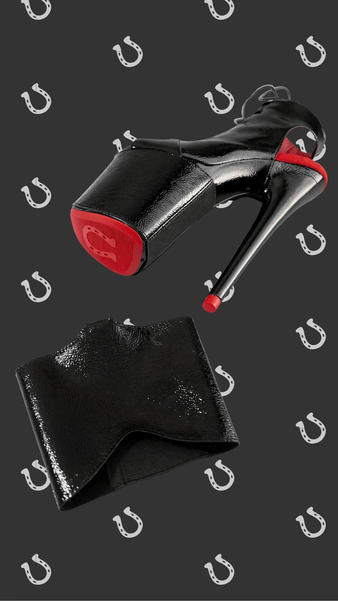 Black Gloss Open Toe 8" Heel Covers