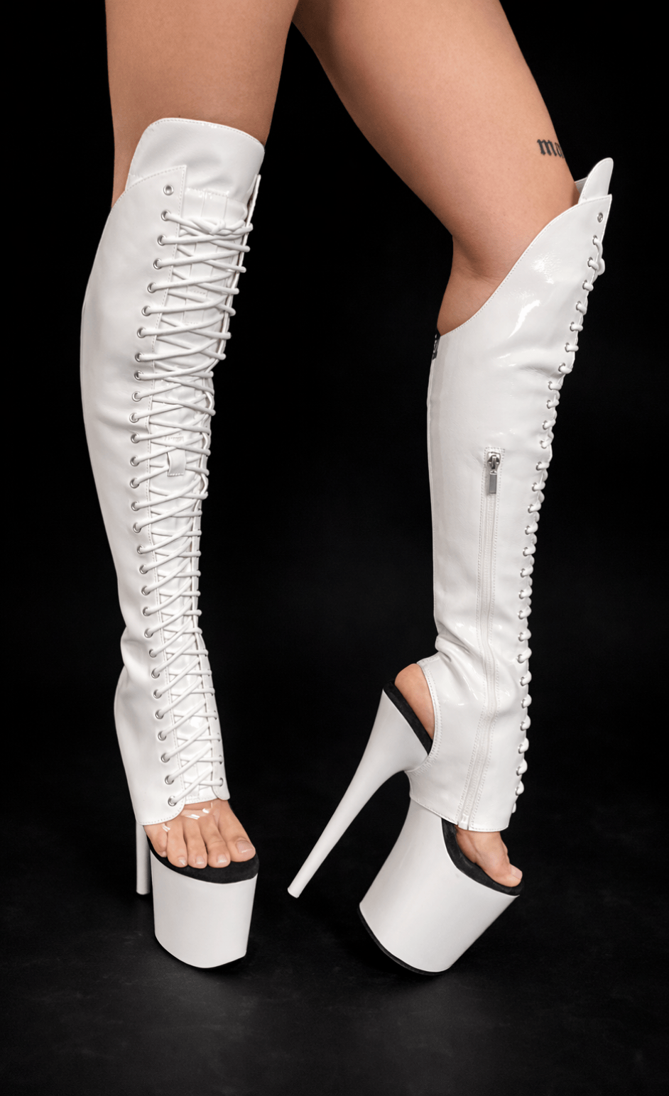 Black grippy Knee Pad Boot Sleeves for Dancers