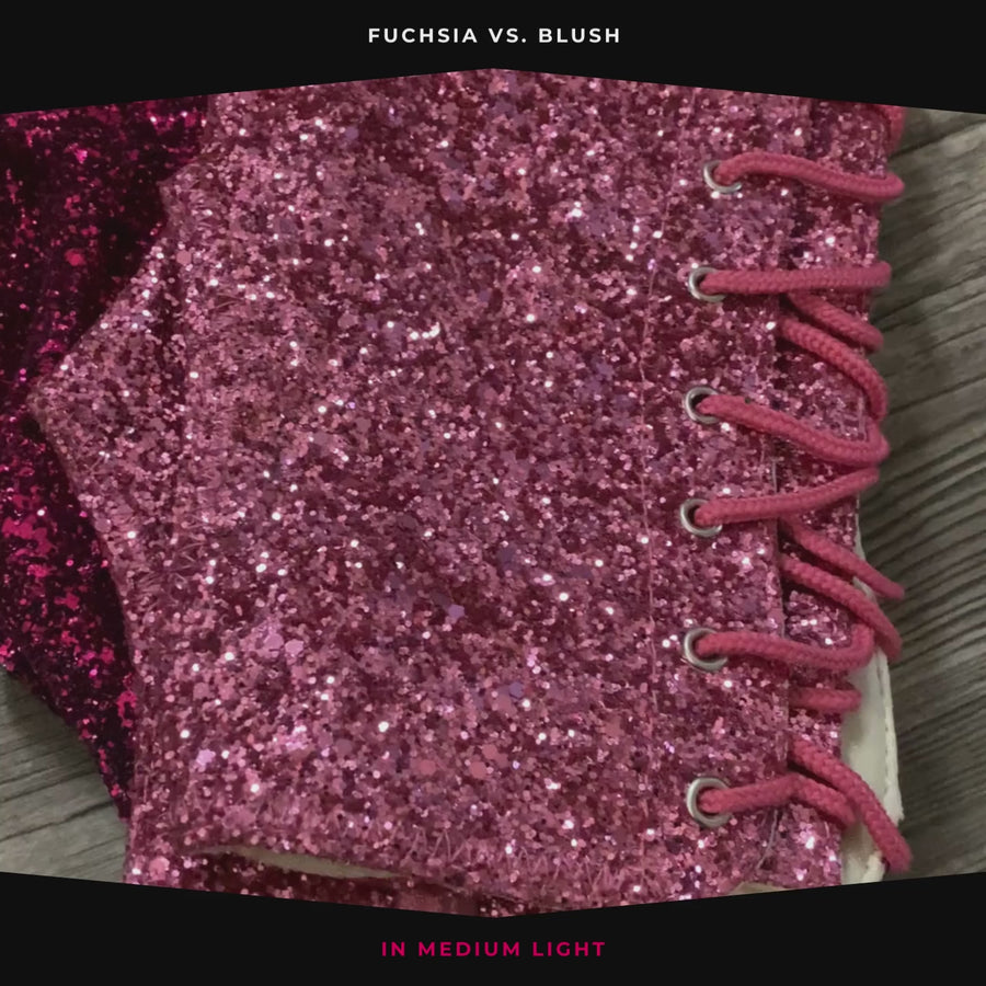 Thigh Glitter Sleeves: Fuchsia